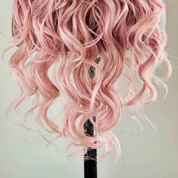 28” Ombre Pearl Pink 4x4 Lace Front Synthetic Wig - Picture 16 of 16